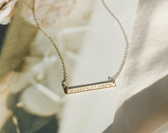 Personalisierte Bar Halskette, Schwestern Halskette, BFF Halskette, Töchter Halskette, Custom Bar | 14k Gold Fill, Sterling Silber | LN130_30