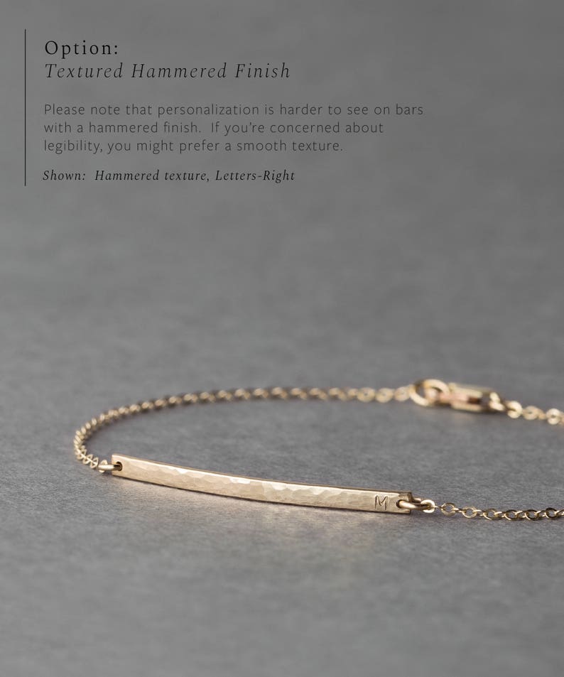 Simple, Narrow, Delicate, Bar Bracelet - Blank or Personalized - Dates, Roman Numerals, Initials - Gold, Rose Gold, Sterling, Gifts For Her 