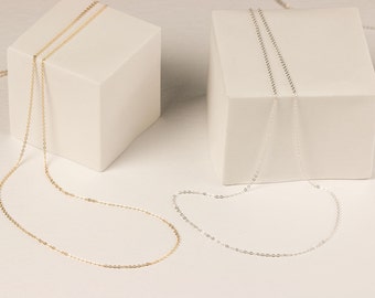 Dainty Chain Necklace - Cadenas de capas delicadas simples y cotidianas. Relleno de oro de 14k, plata esterlina u oro rosa - LN001