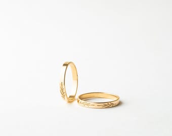 Olive Branch Band Ring, Olive Branch Wedding Band, Leaves Ring, Botanical Ring, Floral Ring | 14k Gold Fill, Sterling Silver | GRB_0528