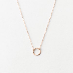 Dainty Choker Necklace, Delicate Open Circle Necklace 14k Gold Fill, Sterling Silver, Rose Gold LM132_09_aj image 6