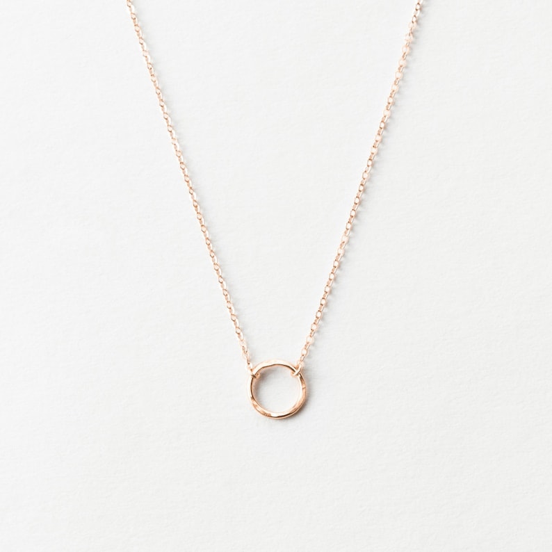 Dainty Choker Necklace, Delicate Open Circle Necklace 14k Gold Fill, Sterling Silver, Rose Gold LM132_09_aj image 6