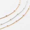 Dainty Satellite Chain, Beaded Layering Chain, Delicate Collar Necklace, Dewdrops Chain | 14k Gold Fill, Sterling Silver, Rose Gold | LN801