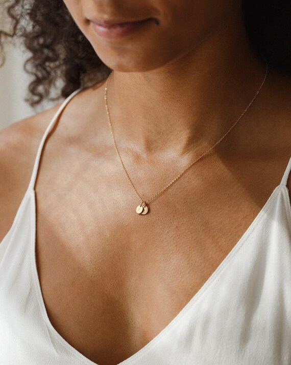 14k Solid Gold Initial Necklace 