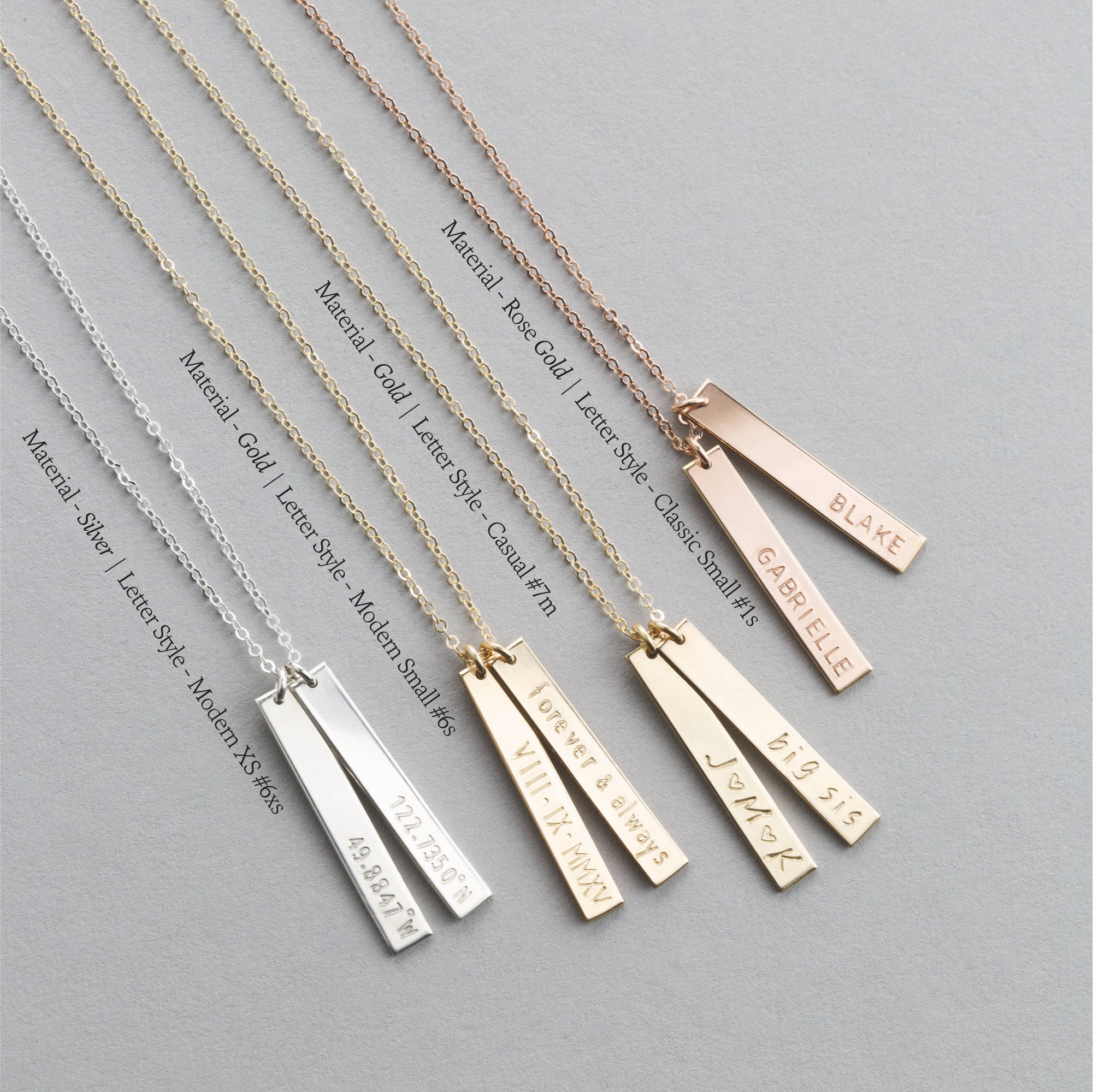 【国内発送】14KGF* gold/silverバー カスタム ネームネックレス 文字14kgfネームネックレス ネックレス・ペンダント Atelier