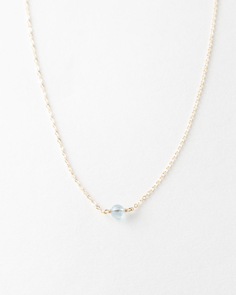 Dainty Birthstone Necklace, Gemstone Bracelet, Opal, Sapphire, Ruby, Emerald, Aquamarine 14k Gold Fill, Sterling Silver, Rose Gold LN630 image 3