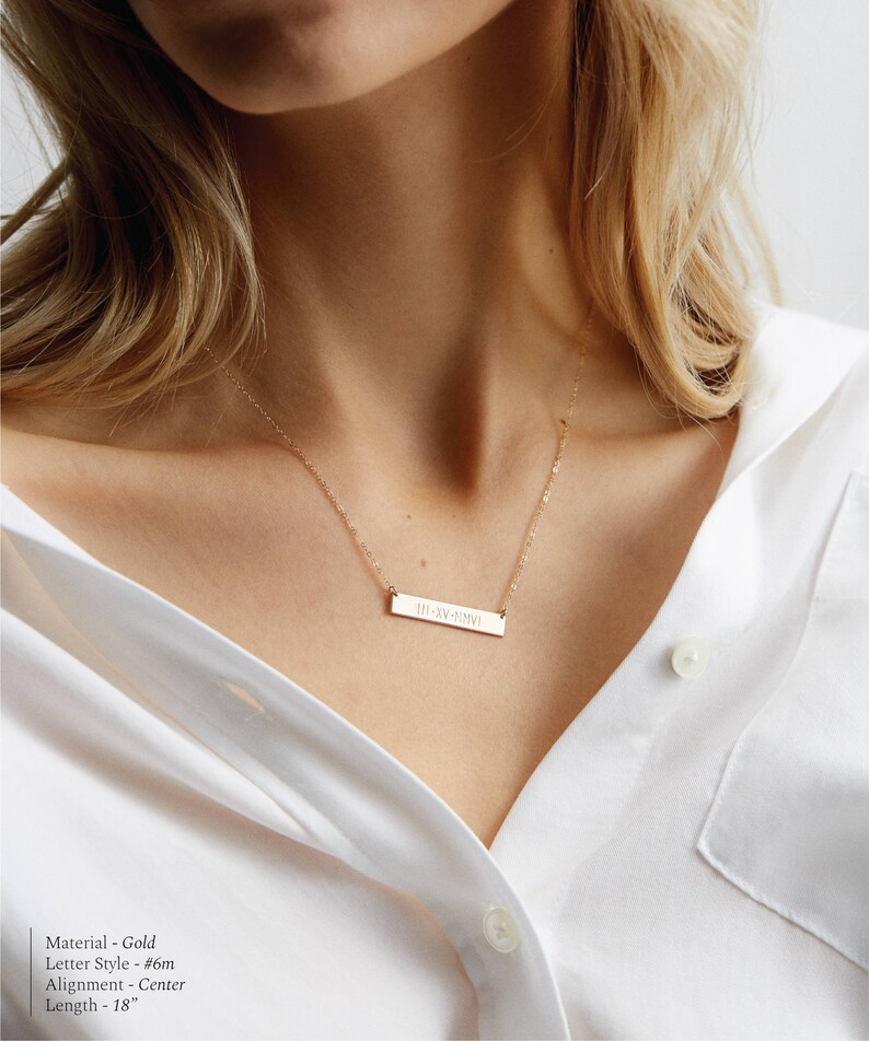 Custom Name Gift For Her Personalized Bar Necklace LN155/_32 Handmade Women/'s Jewelry Gifts