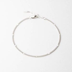 Radiant Curb Chain Anklet, Sparkle Anklet, Minimalist Shimmer Anklet 14k Gold Fill, Sterling Silver GNC_0028 image 4