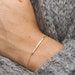 Extra Dainty Personalized Bar Bracelet - Minimal, Tiny Letters/Initials • Gold, Silver or Rose Gold - LB120_30