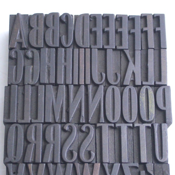 Wood Letterpress Letters. Hamilton Two Rivers Uppercase Printing Blocks. Pick Your Letters for a Personalized Gift.