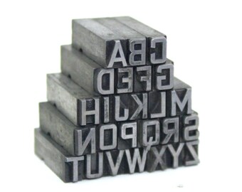 Metal Type Letterpress 18 pt. Upper Case Letters. Pick Your Letters.