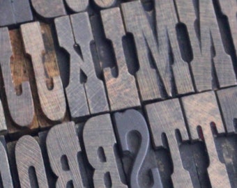 Wood Letterpress Letters. 1" Hamilton Clarendon Uppercase Printing Blocks. Pick Your Letters for a Personalized Gift.