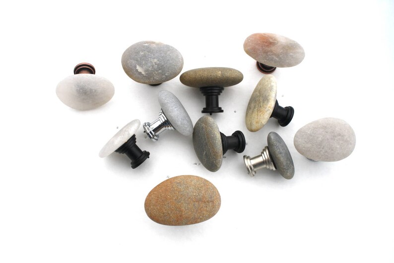 Rock Knobs. Beach Stone Knobs All Natural Rock Drawer Etsy
