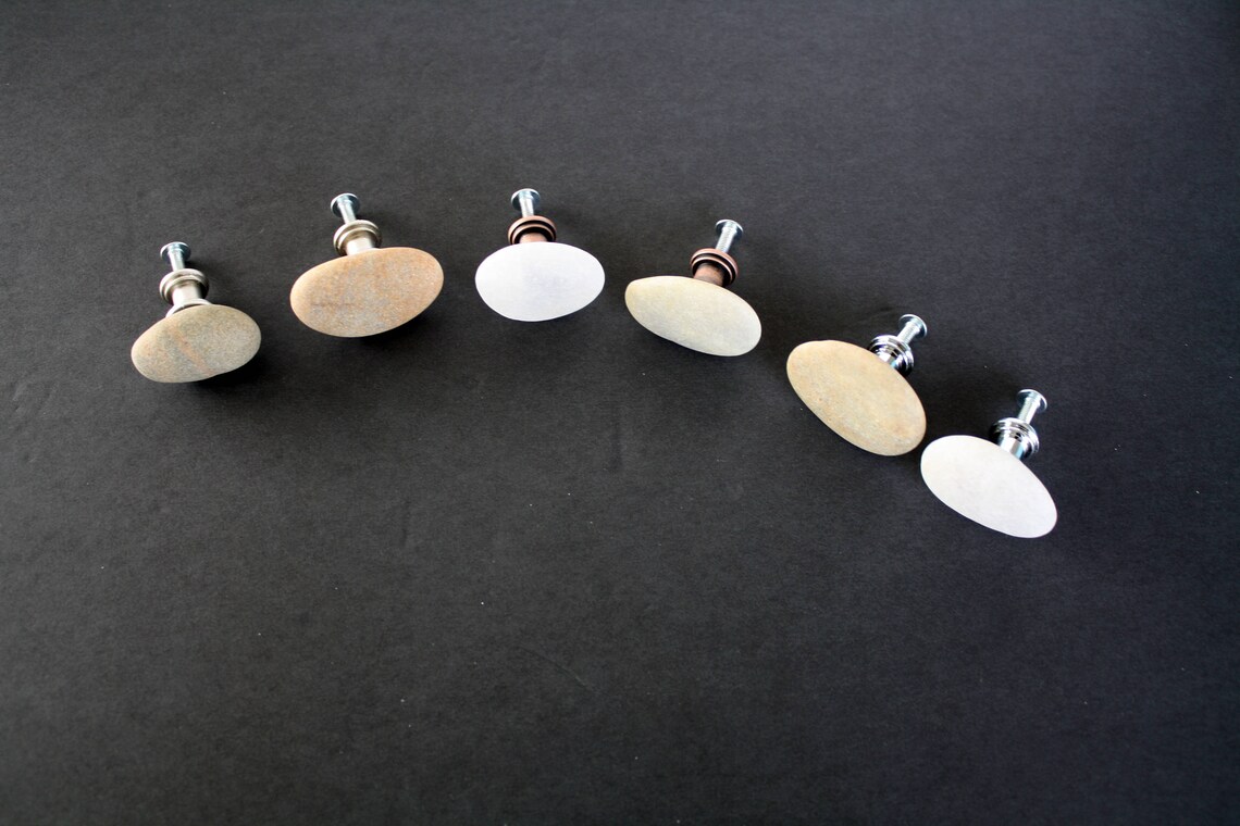 Rock Knobs. Beach Stone Knobs All Natural Rock Drawer Etsy
