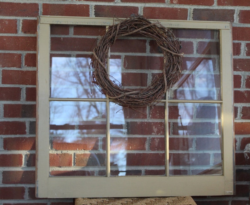 Vintage Wooden Old Window Frame With Glass Salvaged Image 0