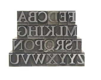 Letterpress Metal Type 27 pt. Serif Letterpress Letters Uppercase Alphabet. Pick Your Letters