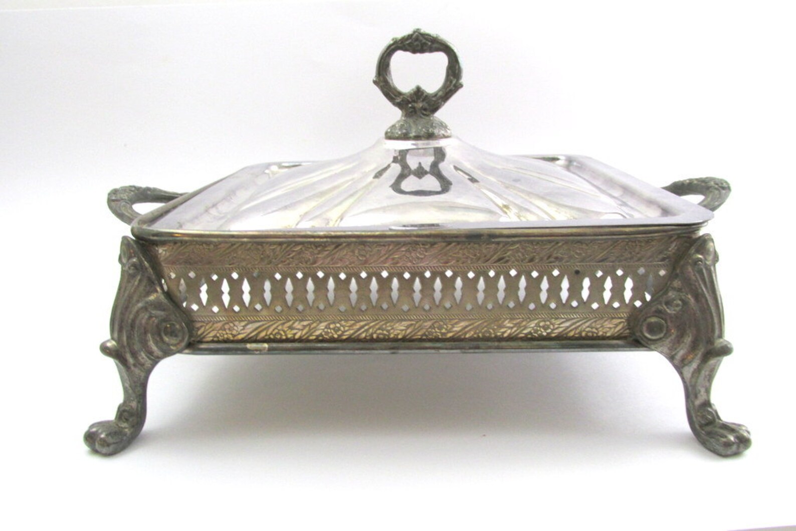 Vintage Silver Plated Casserole Holder with Lid Etsy