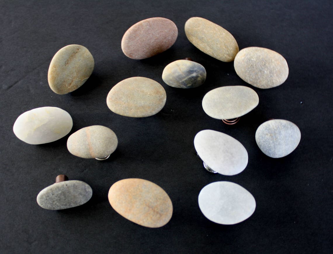 Rock Knobs. Beach Stone Knobs All Natural Rock Drawer Etsy