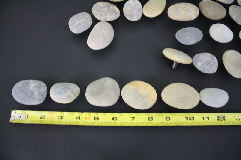 Beach Stone Knobs Rock Drawer Pulls Smooth All Natural Stone Etsy