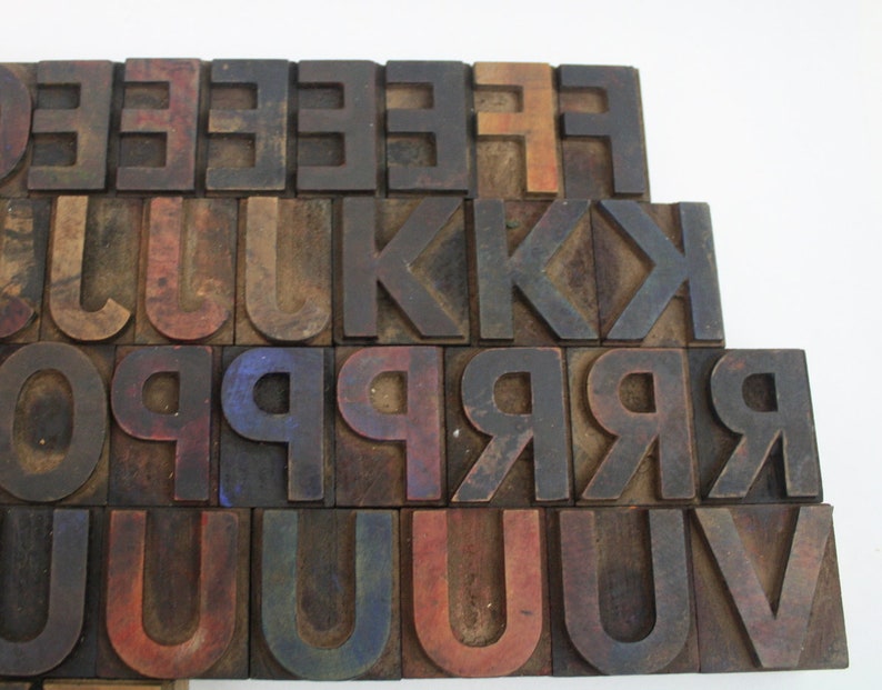Wood Letterpress Letters. 1 3/8 Wood Type Letters. Pick Etsy
