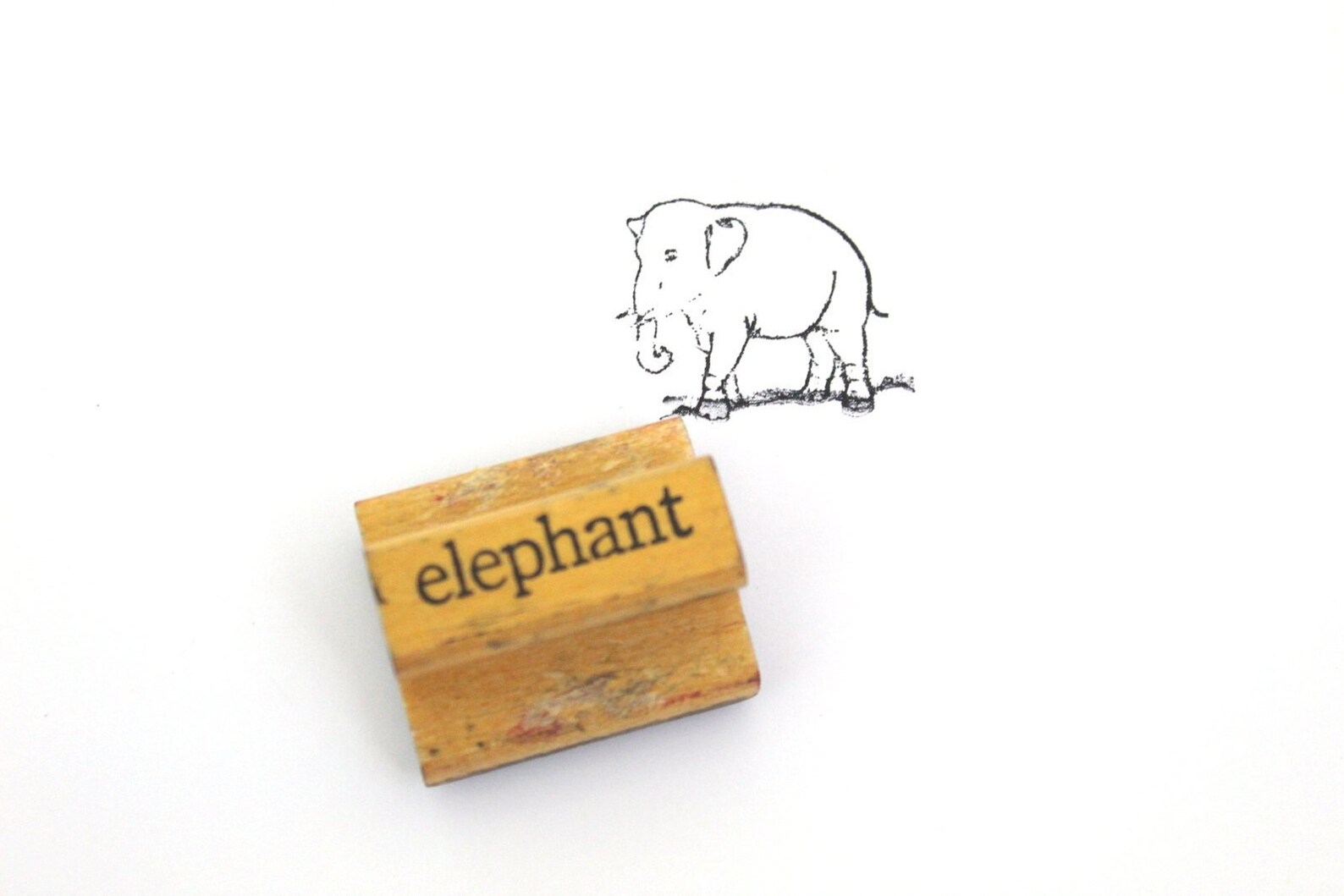 Elephant Stamp. 1930's Wood and Rubber Picture Stamp of a Etsy