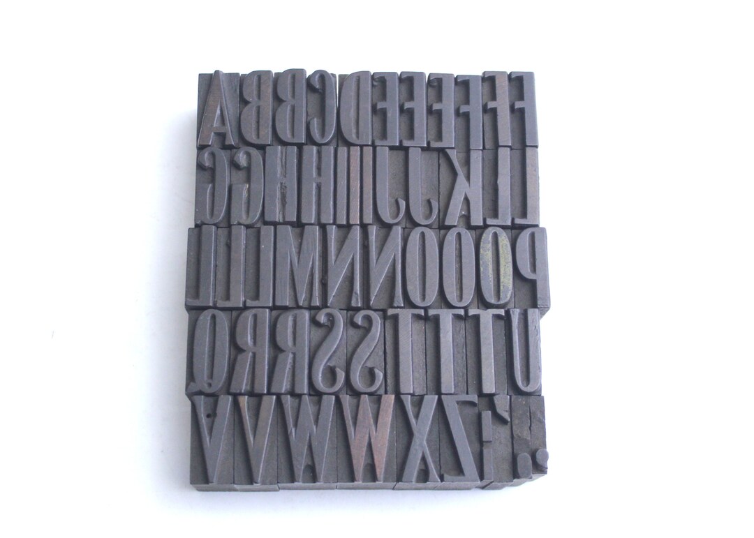Wood Letterpress Letters. Hamilton Two Rivers Uppercase Printing Blocks ...