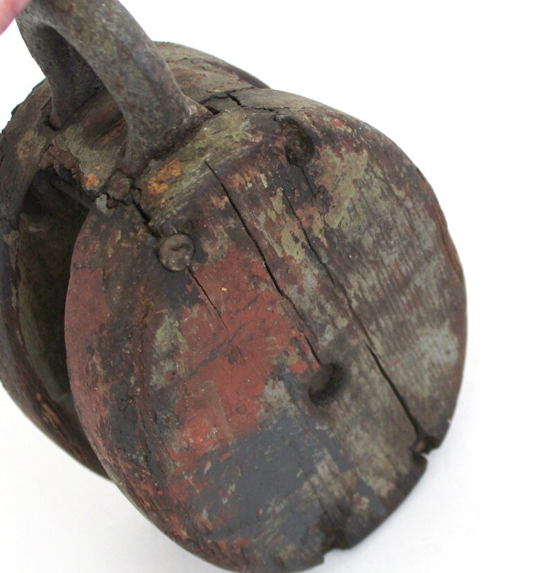 Antique Wooden Pulley. Industrial Block & Tackle. Man Cave | Etsy