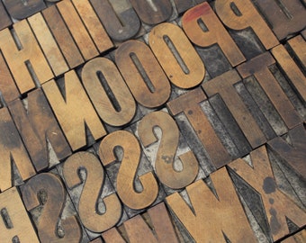 Wood Letterpress Letters and Punctuation. 2" Wooden Hamilton Type Blocks. Personalized Gift. Pick your Letters.