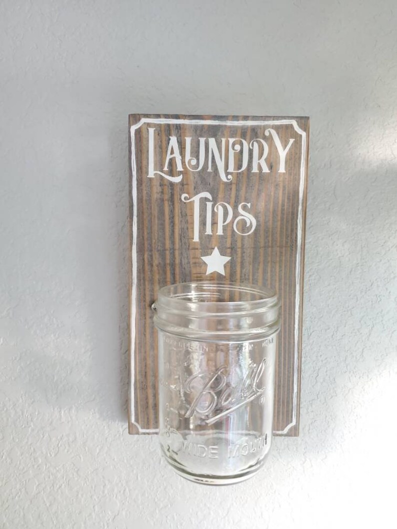 Tip Jar. Change Jar.laundry Room Decor. Farmhouse Style. Etsy