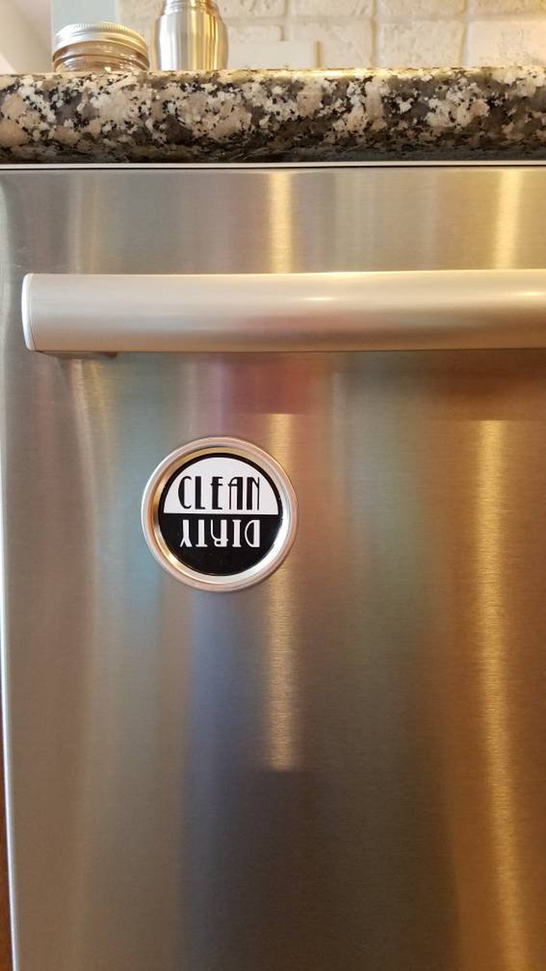 Clean Dirty Dishwasher Magnet | Reversible Sign Looks Great on Stainless Steel | Clean Farmhouse Design Decor | Strong Magnet | Engraved on Premium