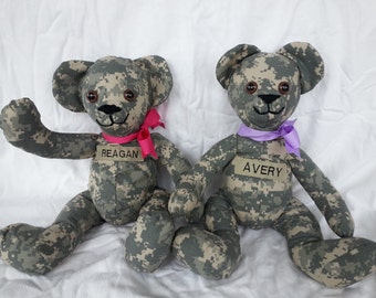 Hero Bear, Sympathy Bear, Memory Bear, Keepsake, Made from your loved ones uniform or clothes. Military, Police, Fire Fighter, EMT, Navy.