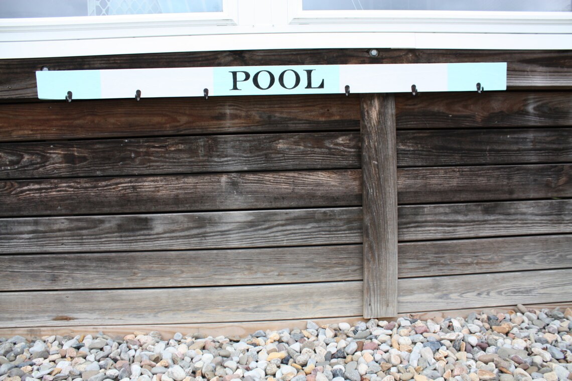 Pool/beach Towel/swim Suit Hanger/rack. Farmhouse Style. - Etsy
