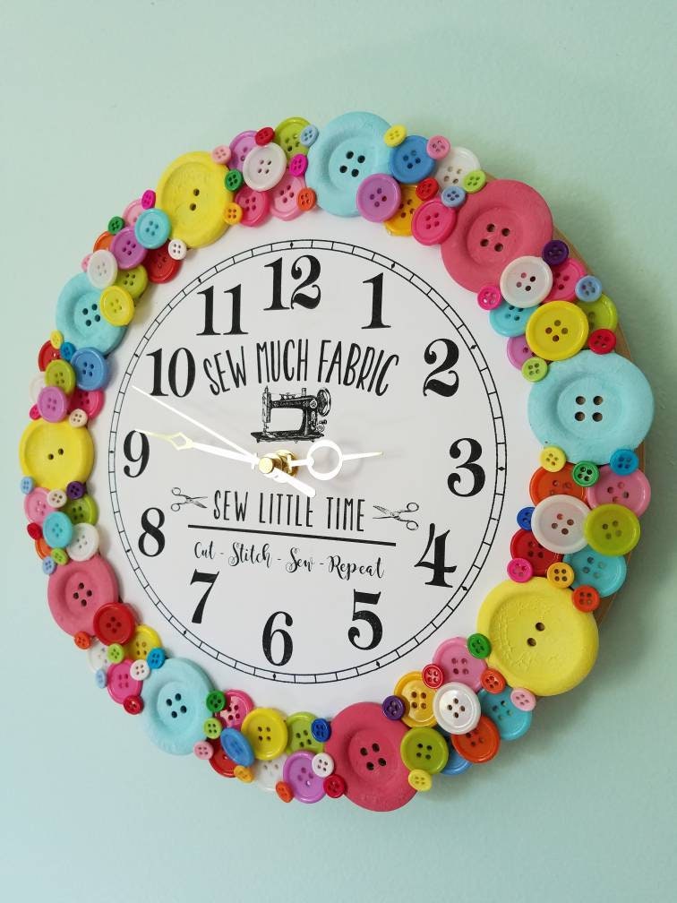 Quilting Clock Vinyl Record Wall Art Sew Decorations Sewing Gifts for Women