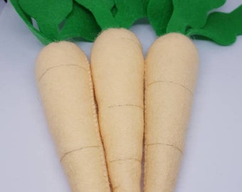 Felt play food - play food - parsnips - felt vegetables