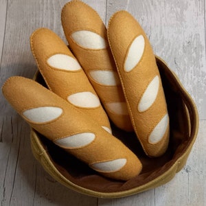 Felt Play Food, Felt Baguette, Felt bread, bread, roll, Baguettes, pretend food