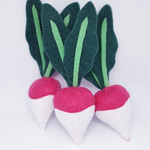 Felt play food - radishes - felt vegetables