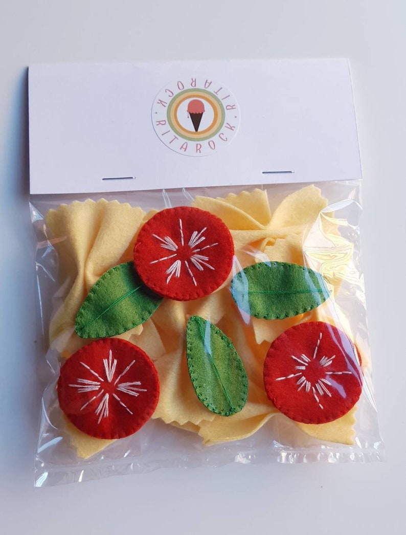 Felt Play Food Pasta Bows Farfalle