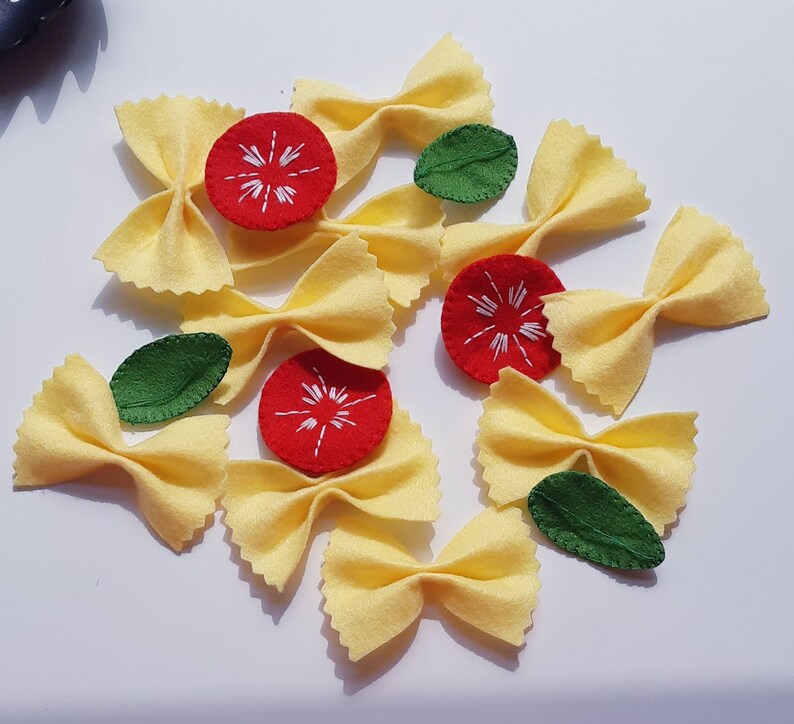 Felt Play Food Pasta Bows Farfalle