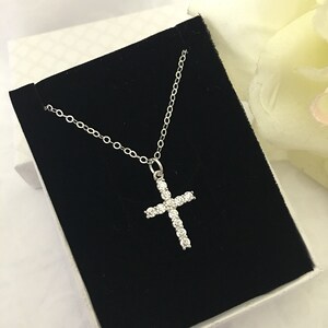 Swarovski silver cross hot sale necklace