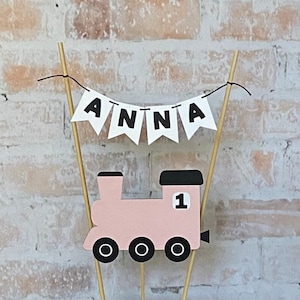 Train Birthday Cake Banner. Train Number Cake Topper. Choo Choo Train Cake Banner.