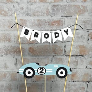 Race Car Birthday Cake Banner. Race Car Number Cake Topper. Race Car Cake Banner.