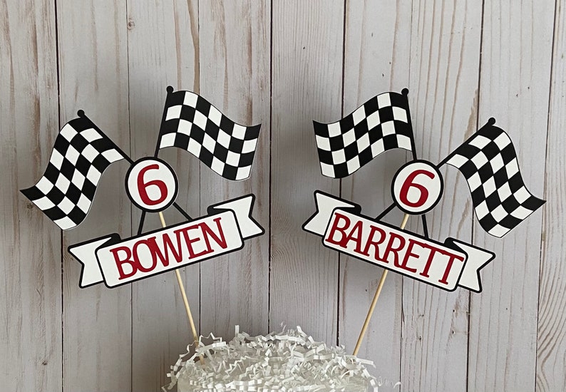 Race Car Birthday Cake Banner. Race Car Number Cake Topper. Etsy