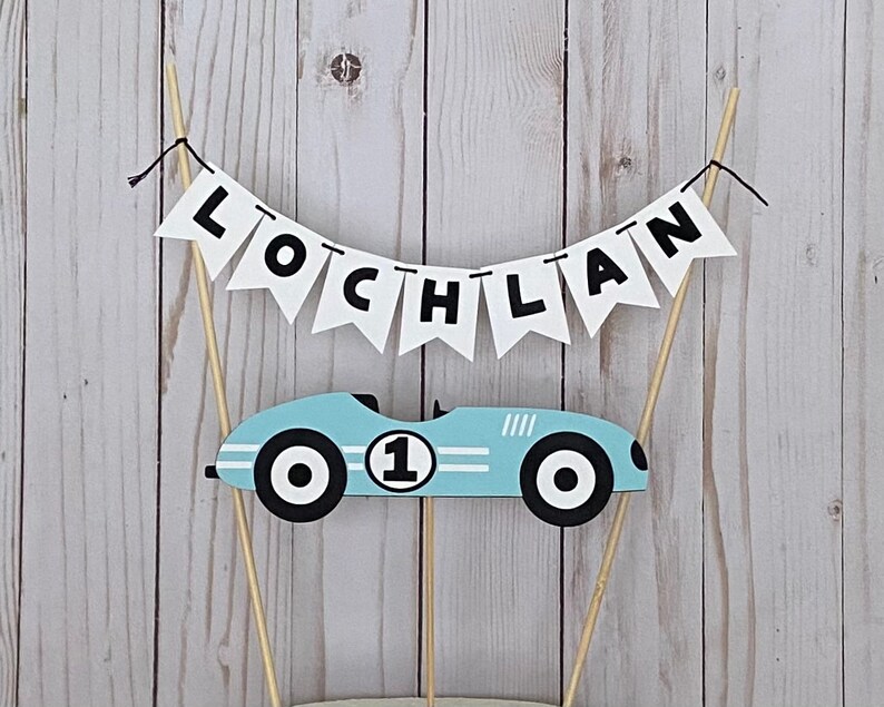 Race Car Birthday Cake Banner. Race Car Number Cake Topper. Etsy