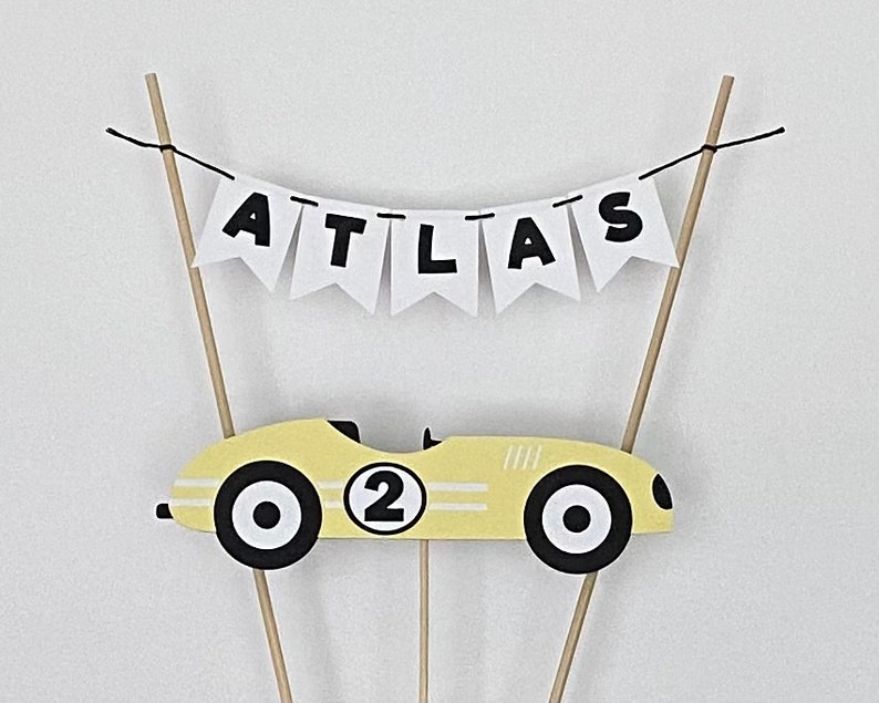 Race Car Birthday Cake Banner. Race Car Number Cake Topper. Etsy