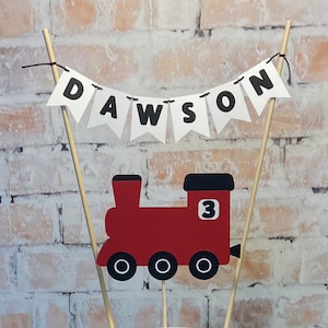 Train Birthday Cake Banner. Train Number Cake Topper. Choo Choo Train Cake Banner.