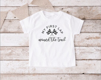 First Birthday Race Car Shirt or Bodysuit: "My First Lap"