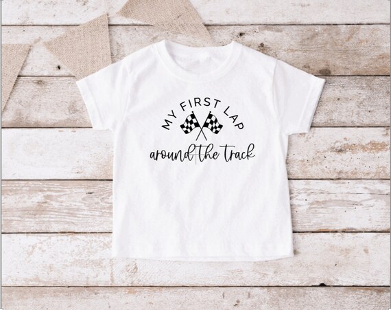 First Birthday Race Car Shirt or Bodysuit: "My First Lap"