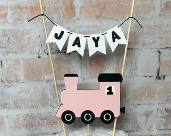 Train Birthday Cake Topper: Personalized Name Banner