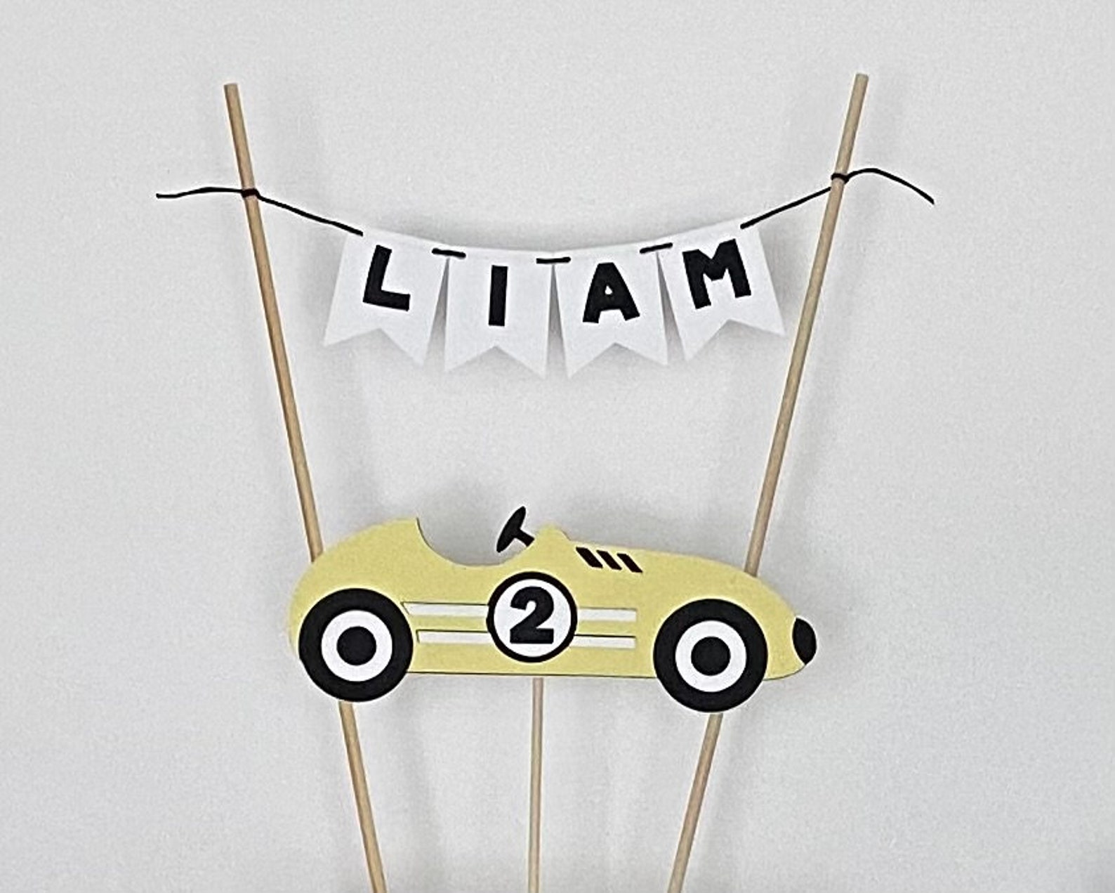 Retro Race Car Birthday Cake Banner. Race Car Number Cake - Etsy