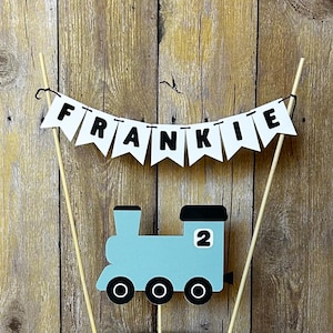 Train Birthday Cake Banner. Train Number Cake Topper. Choo Choo Train Cake Banner.